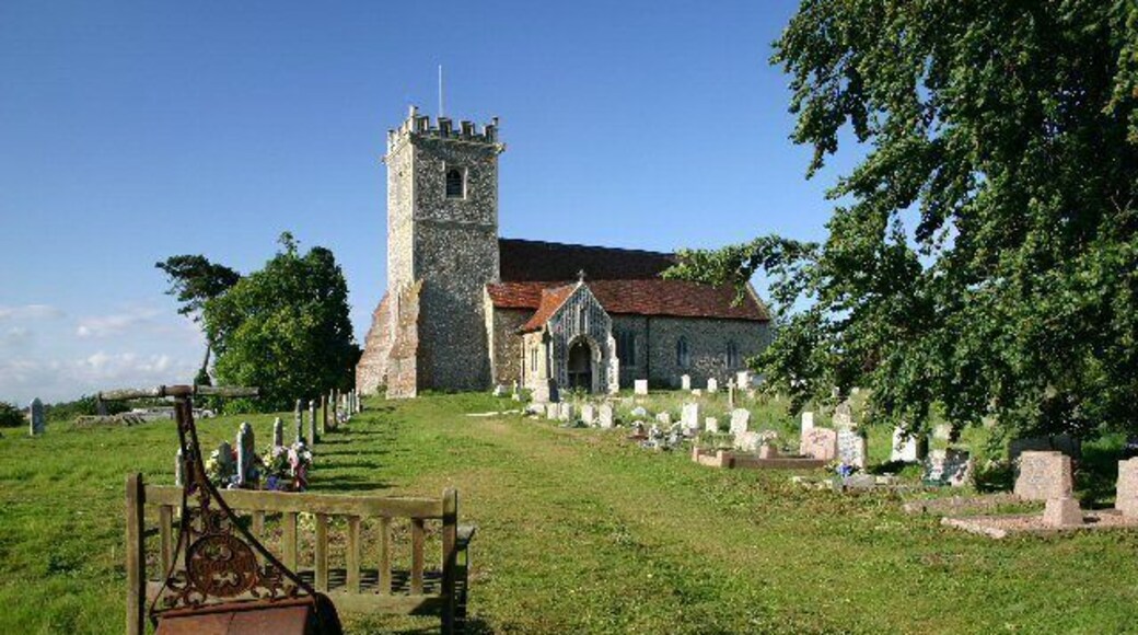 Creeting St Mary Church. There used to be two churches on this hill - the other being 'All Saints'. This was demolished in 1801 and was situated close to where this photo was taken.