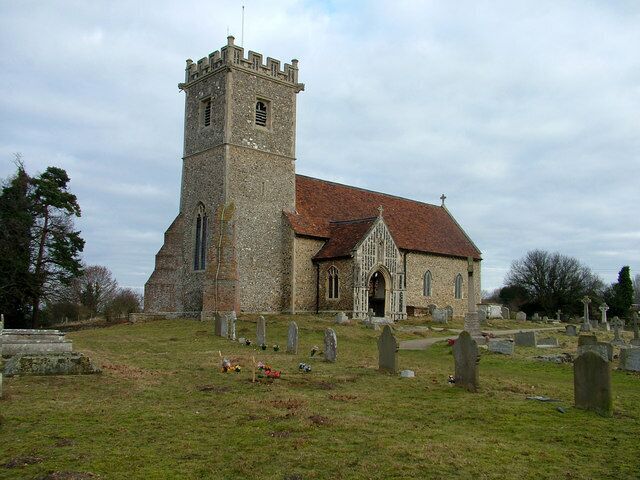 Creeting St. Mary church The church dominates this hilltop position, but according to a sign in the churchyard there was an earlier All-Saints round-towered church at the photographer's position. The two churches existed together for hundreds of years but after severe damage in a storm in 1800, the All-Saints church was demolished in 1801 and extra space added to St. Mary's. This does not explain why the first church was not built at the top of the hill, nor why a second church was built.
