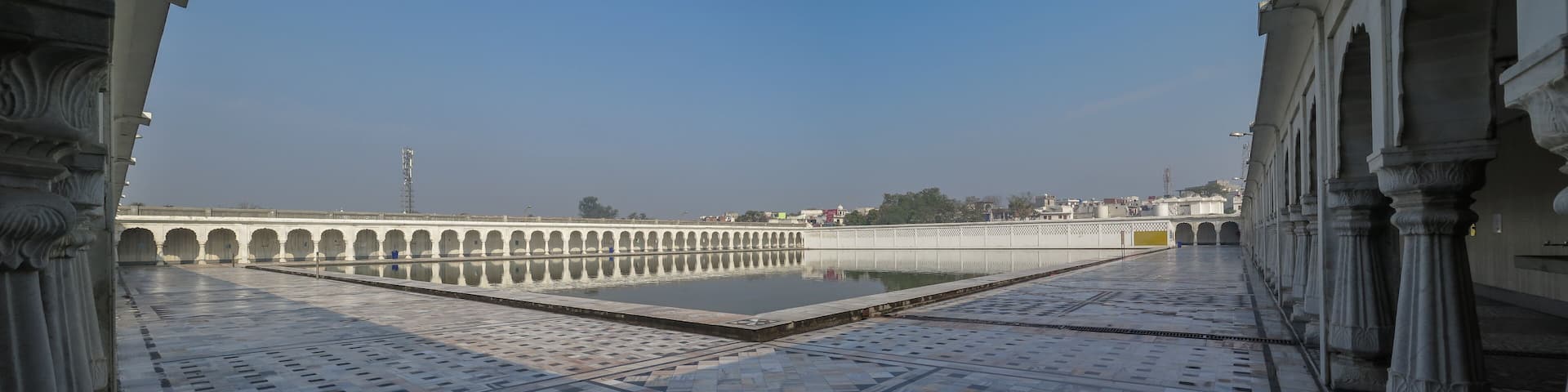 Panoramic view of the Anandpur Sarovar in Anandpur Sahib, India