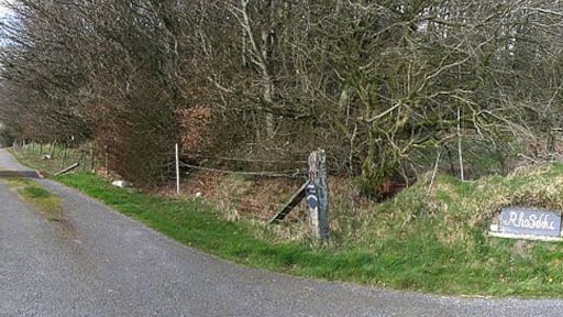 Lane. Looking down the lane to Rhossdu.