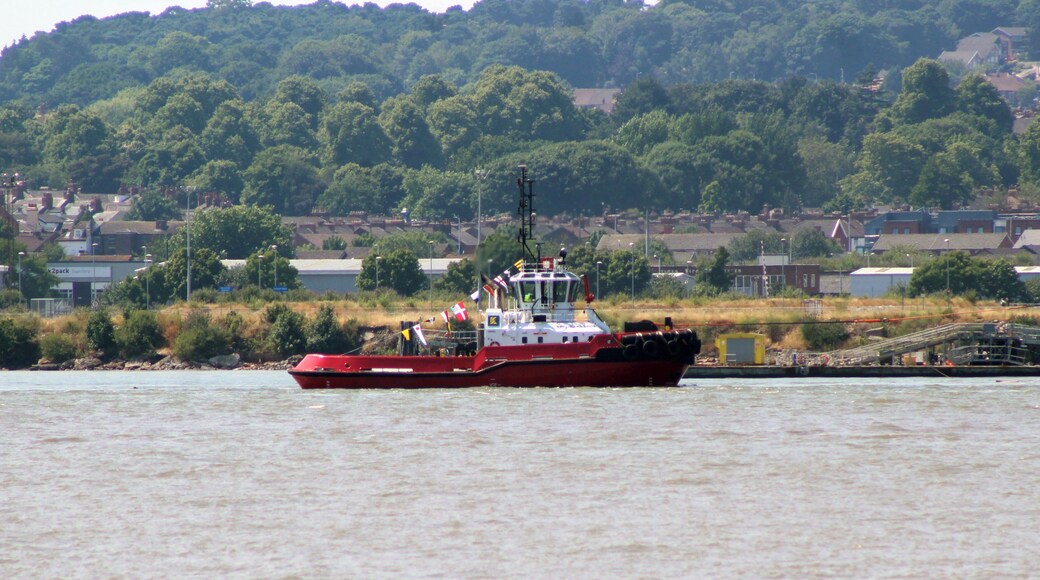 Smit Barbados was one of the tugs assisting in the launch of RRS Sir David Attenborough on 14th July 2018.