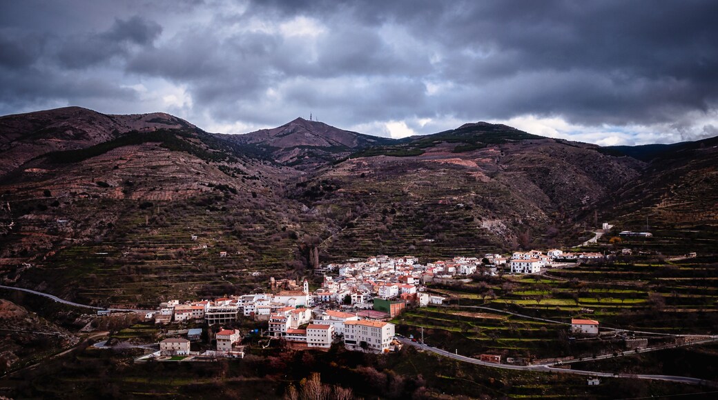 bacares village at the foot of the mountain. In the mountains of the Filabres