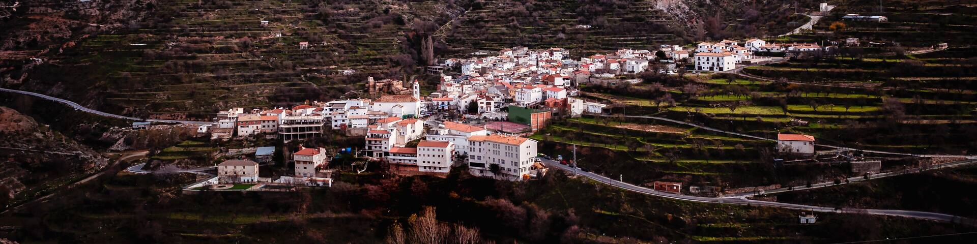 bacares village at the foot of the mountain. In the mountains of the Filabres