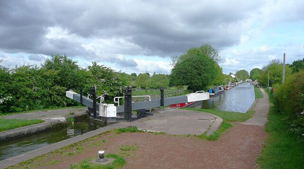 Wheaton Aston Lock, Staffordshire. This is on the Shropshire Union Canal, opened in 1835, and engineered by Thomas Telford. The lock alters the water level by seven feet (just over two metres).