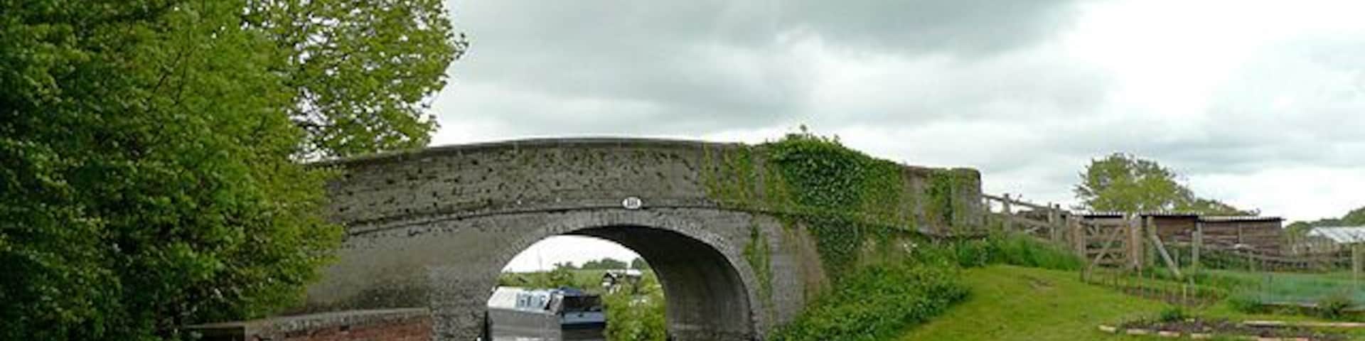Wheaton Aston Bridge, Staffordshire. This is bridge No 18 on the Shropshire Union Canal, which was opened in 1835 as the Birmingham and Liverpool Junction Canal, engineered by Thomas Telford.
