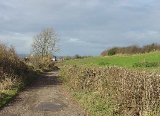Bridleway from Swingate to Babbington This is also the access to Grasscroft Farm which can be seen behind the tree.