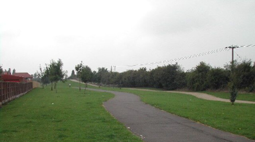 Disused railway. At the top of Albert Avenue in Nuthall, the old railway has been turned into a footpath and recreational area.
