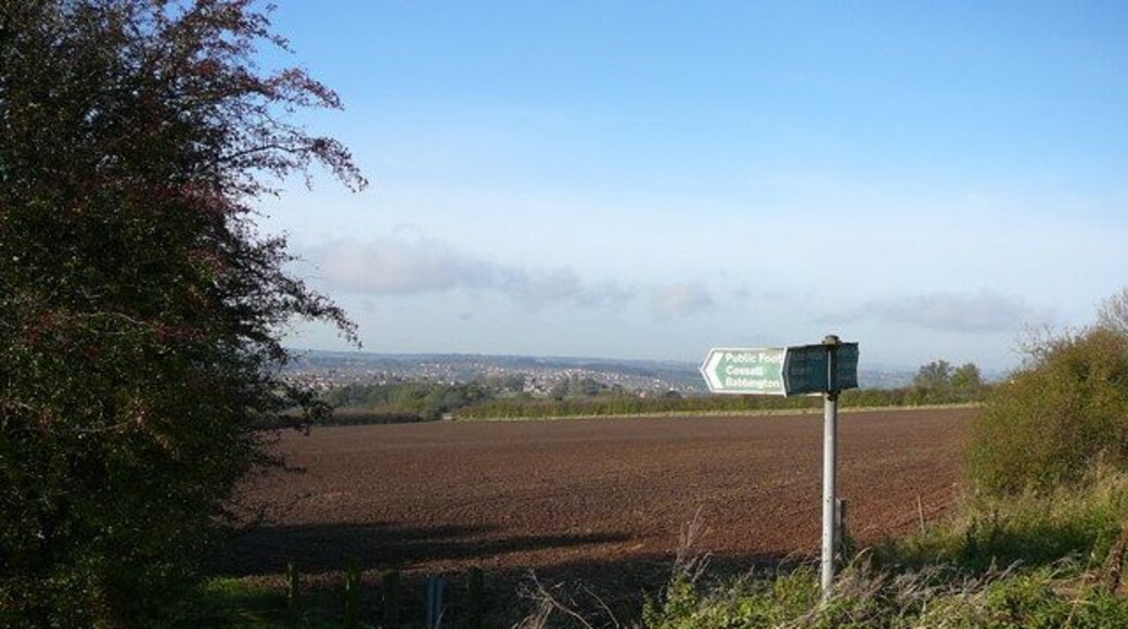 Footpath junction above Babbington.