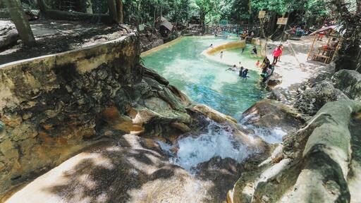 An earthquake toppled a transformer at a geothermal power station that supplied 4 provinces.
So what did Southern Leyteanos do to escape the heat and boredom? Went to the spring-fed swimming pools in St. Bernard. This is the main water inlet to one of the pools.