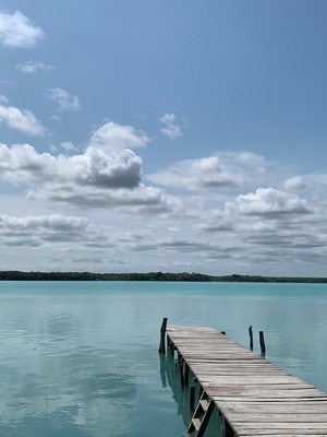 Very cool spot for a picnic, a dive in the lake or kayaking. Follow streets to the end of town to swim in this lake. Water seems deeper than Bacalar