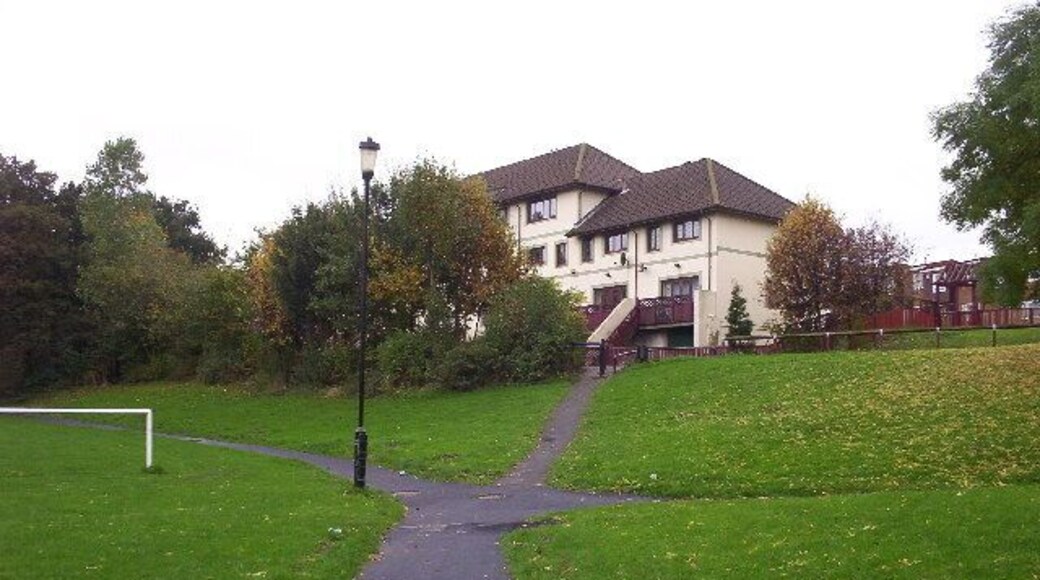 Newbiggin Hall. Typical block of flats on the Newbiggin Hall housing estate.