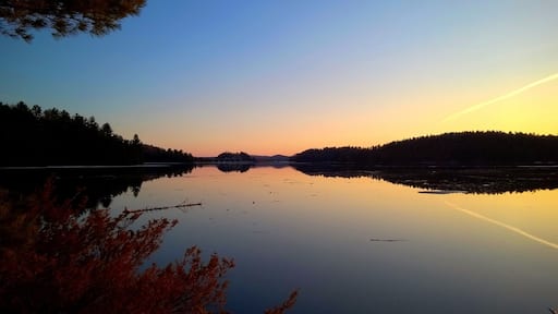 Watching the sky change color as the sunsets. Gotta love canoe #camping! #outdoors