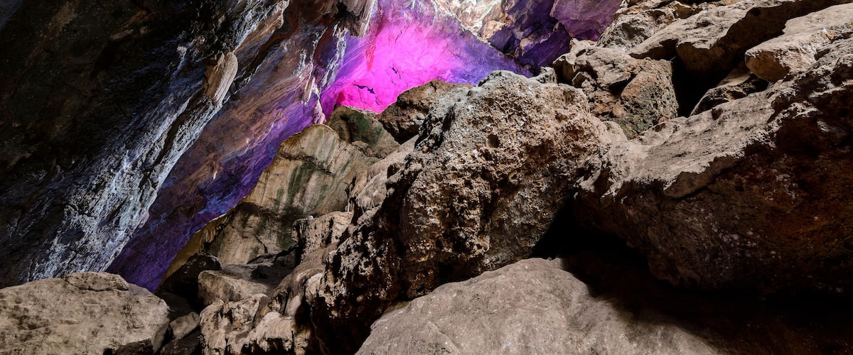 The colorful Borra Caves are loacted on the East Coast of India