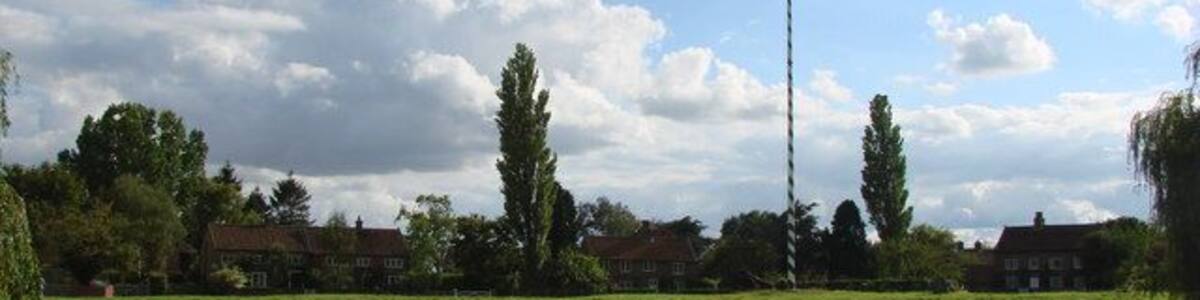 The Maypole on the village green, Nun Monkton, North Yorkshire