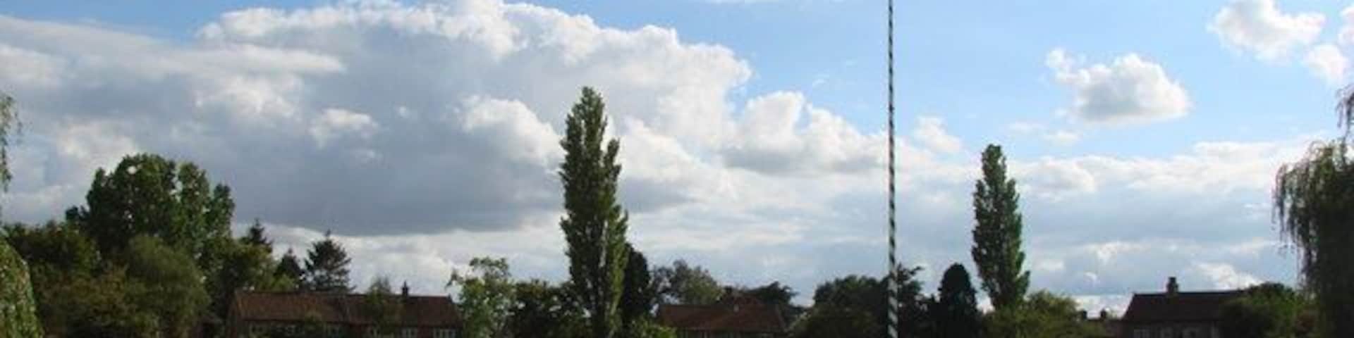 The Maypole on the village green, Nun Monkton, North Yorkshire