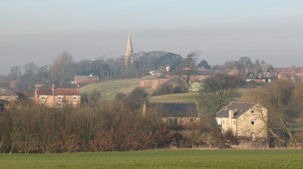 Looking across fields to Hunsingore, North Yorkshire