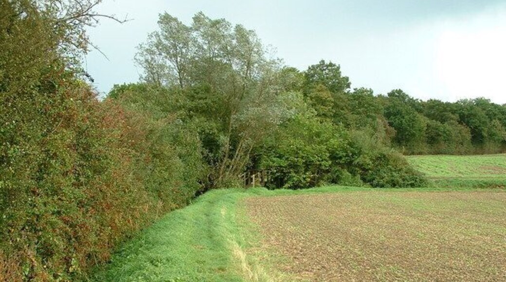 Footpath with bridge Footpath with bridge near to Monks Eleigh Suffolk.