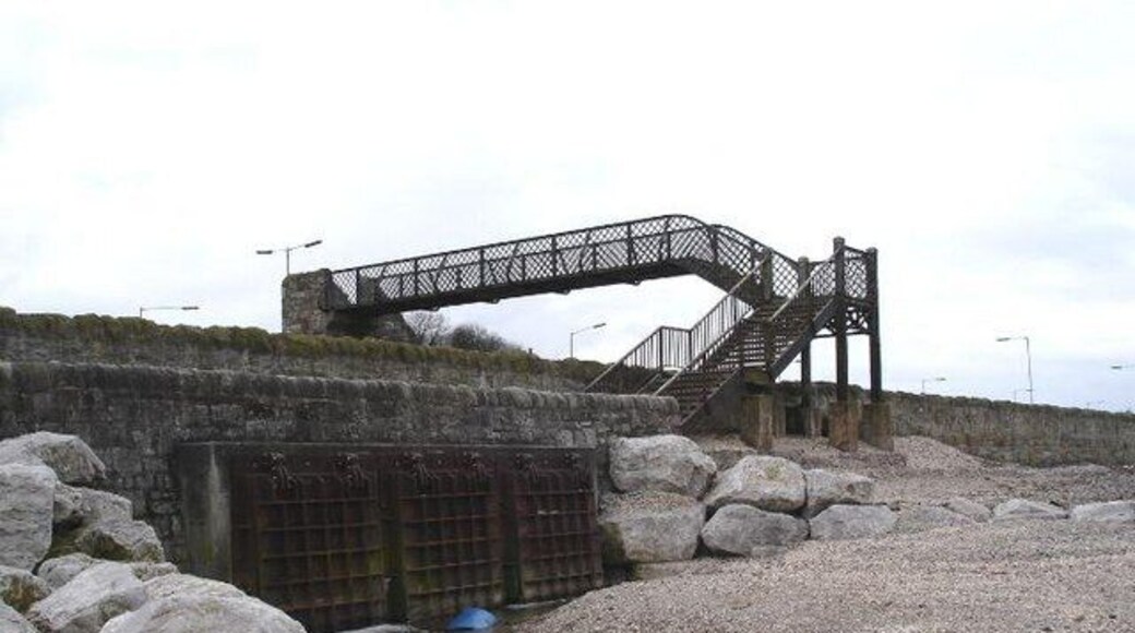 Ffynnongroyw footbridge. Footbridge which crosses the railway line and links the village to the beach