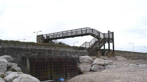 Ffynnongroyw footbridge. Footbridge which crosses the railway line and links the village to the beach