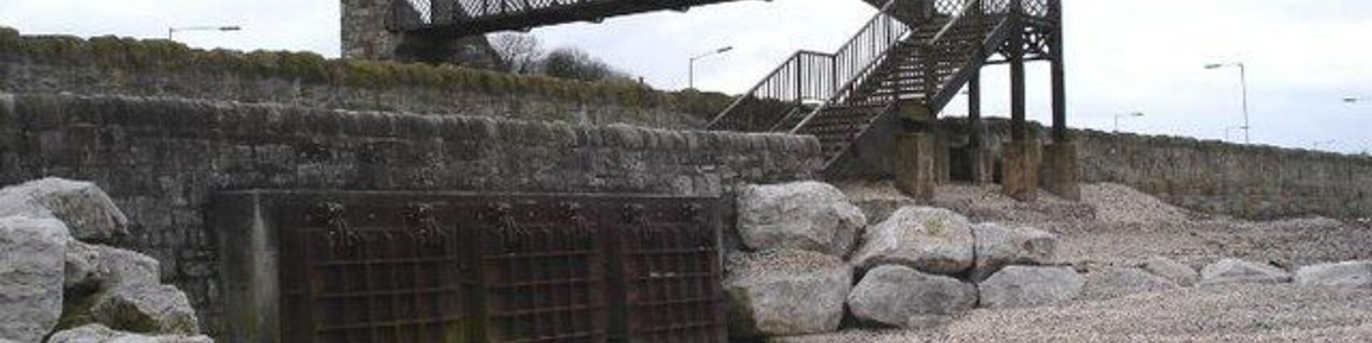 Ffynnongroyw footbridge. Footbridge which crosses the railway line and links the village to the beach