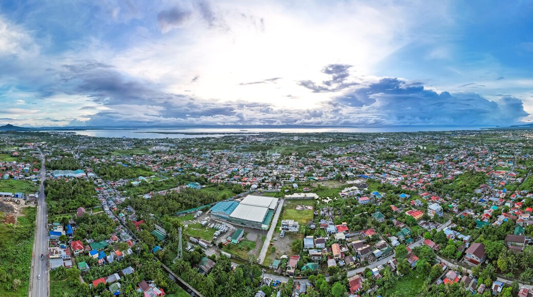 Panoramic aerial of the neighboring cities of Tacloban and Palo in the province of Leyte.