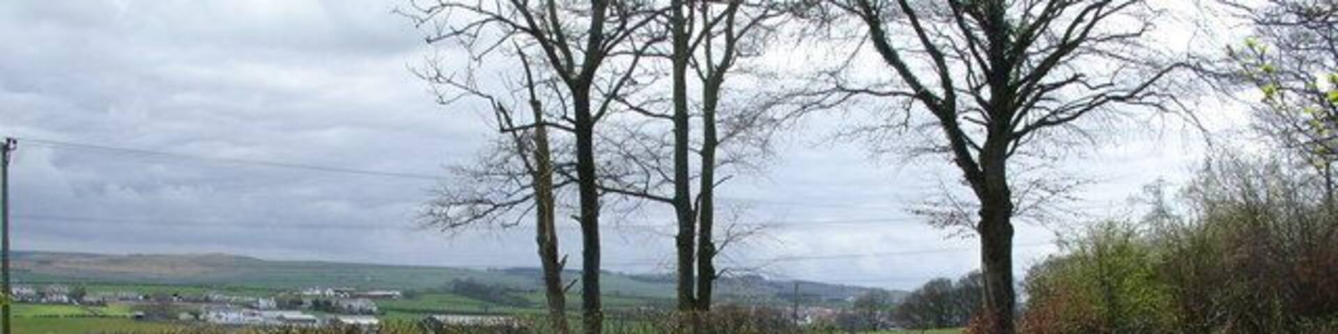 Coylton View from Sundrum Someone kindly provided two metal benches to enjoy the view.