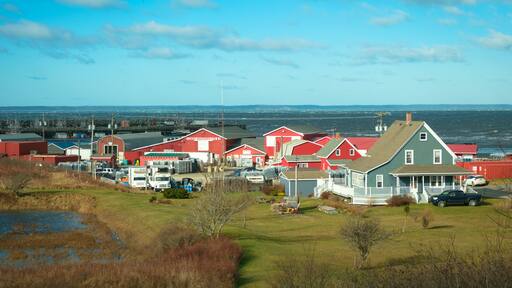 View of the harbor of Meteghan, Nova Scotia, Canada