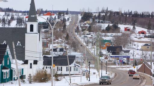 Prince Edward Island bevat een klein stadje of dorpje en sneeuw
