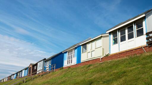 Beach Huts at Sandilands, Lincolnshire, UK.