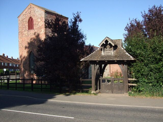 Lychgate at St Clements Church Sutton on Sea Given by Clarence Hayden in memory of his wife and son both of whom were killed in the First World War.