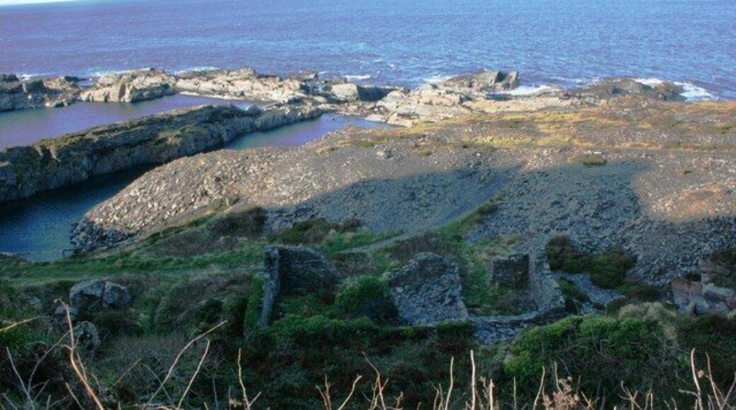 Abandoned slate workings Birds eye view of abandoned slate workings and quarry on the west side of Easdale.