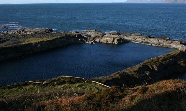 Disused quarry, Easdale Flooded quarry of the west side of Easdale island.