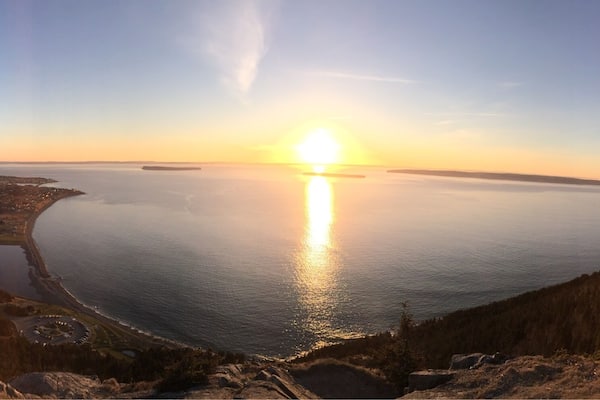 #springfun Sitting on Topsail Mountain overnight looking Conception Bay, Newfoundland watching the sun set on a beautiful Spring evening in May #spring fun #sunset #Newfoundland