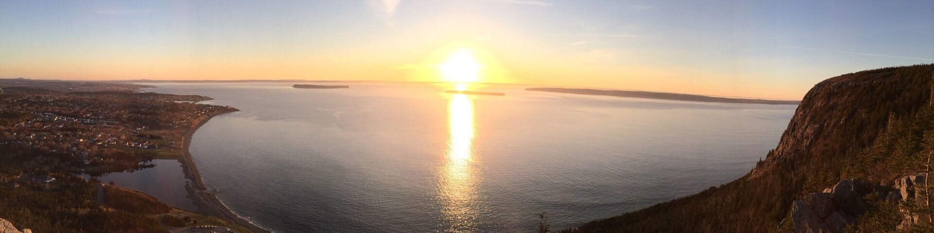 #springfun Sitting on Topsail Mountain overnight looking Conception Bay, Newfoundland watching the sun set on a beautiful Spring evening in May #spring fun #sunset #Newfoundland