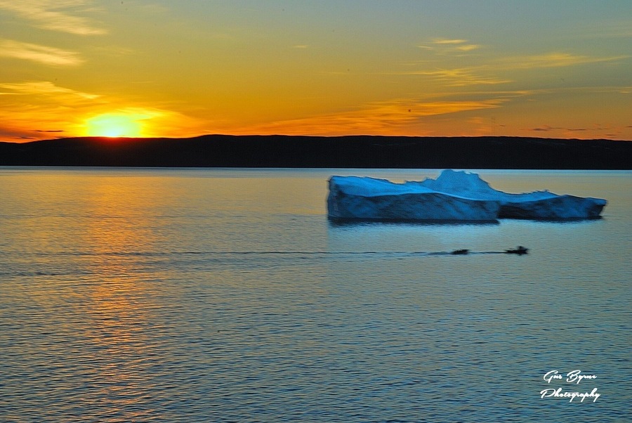 Iceberg and sunset in Conception Bay, Newfoundland