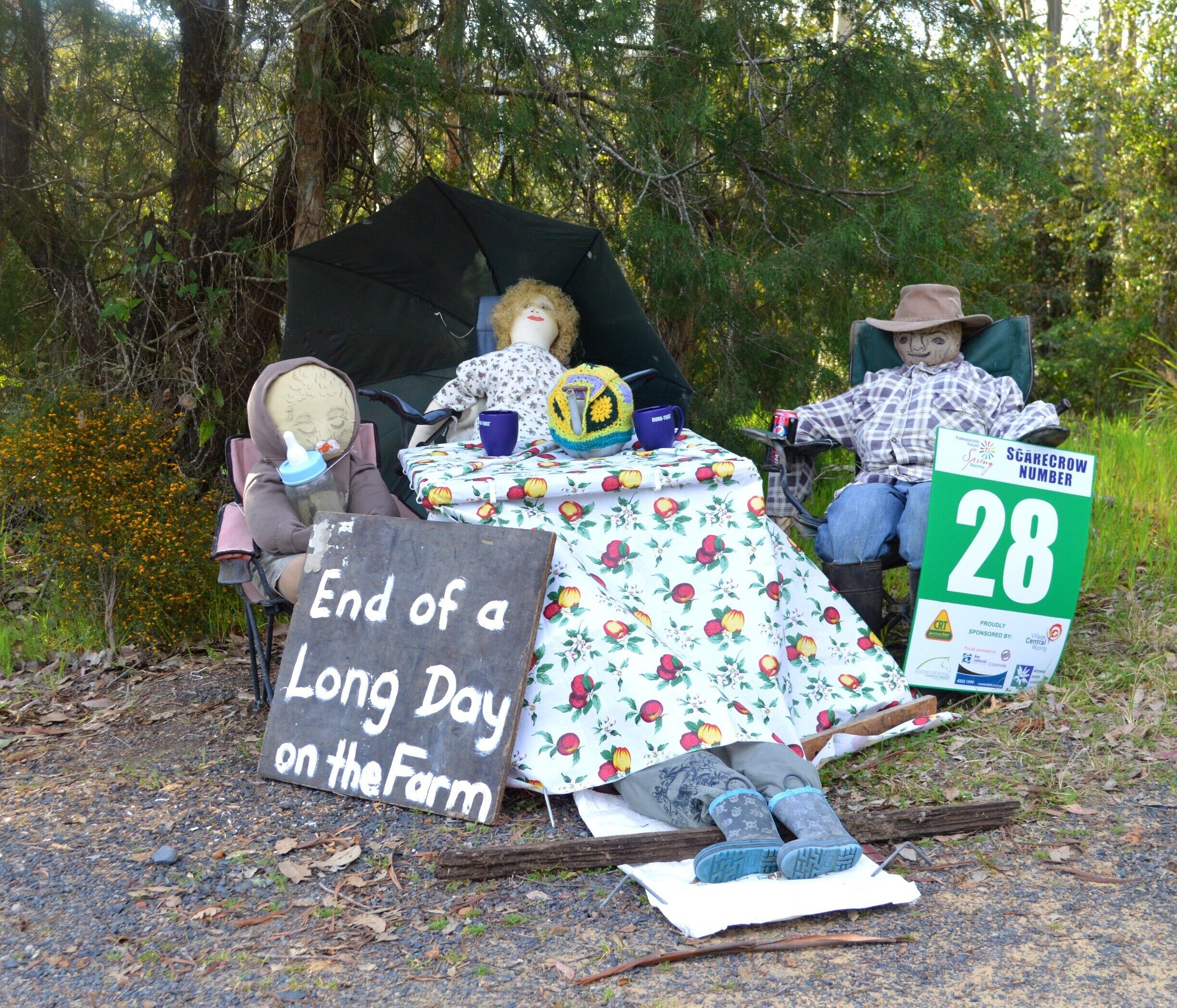 Spring is in the air and the Yarramalong Spring Festival celebrations are underway.  The Community hold a scarecrow competition and you can vote on your favourite. This was our second favourite.