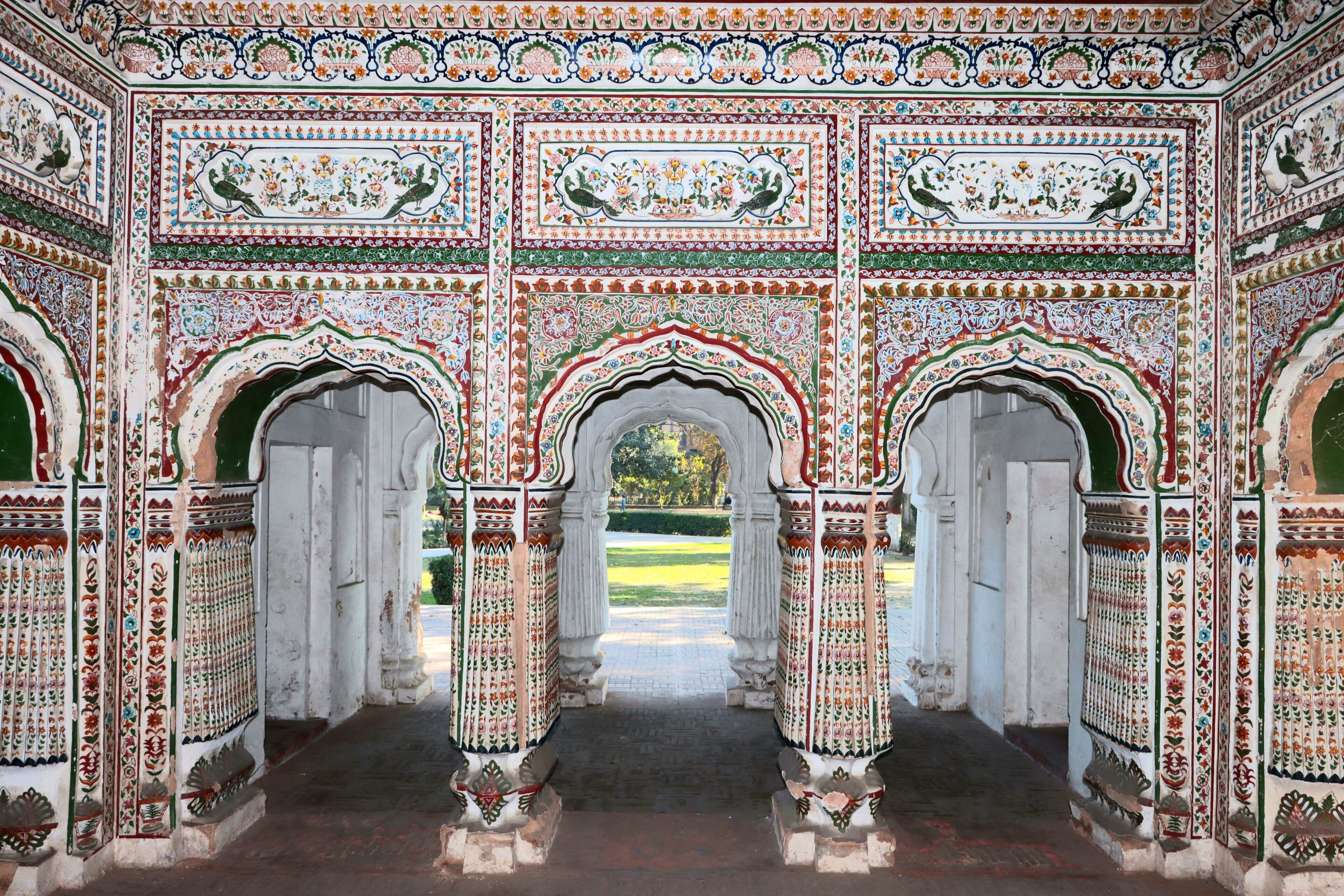 The inside view of Baradari(Pavilion) of Sheranwala Bagh, Garden Gujranwala, Panjab, Pakistan 