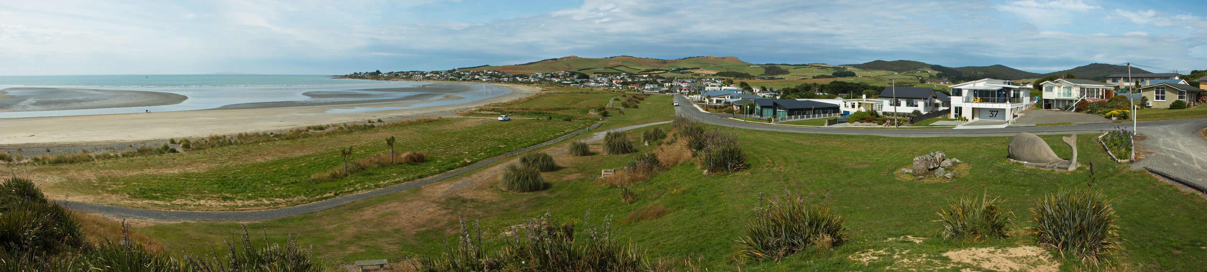 Panoramic view of Riverton,Southland on South Island of New Zealand

