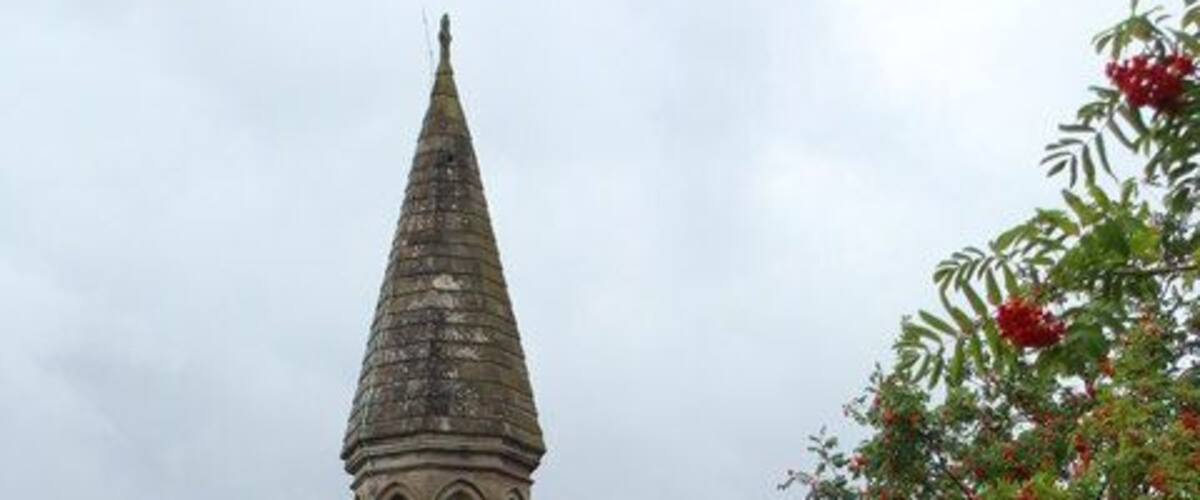 Llanfoist church The rowan berries were particularly in evidence in the area.