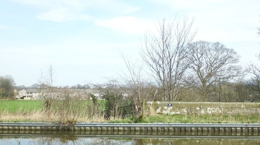 Galgate is south of Lancaster University , Lancaster, Lancashire. In the parish of Ellel, it is on the River Conder, A6 road, the Lancaster Canal, the West Coast Main Line and National Cycle Route 6. It is home to the former Galgate Silk Mill.