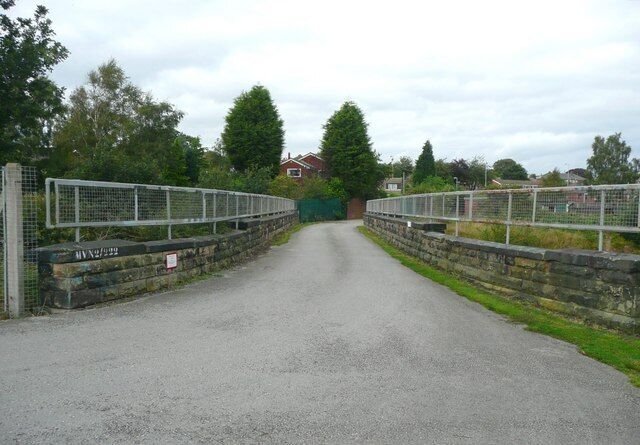 Railway bridge off Southfield Lane, Horbury This is on the access road to a sports centre, and is also a public footpath. It is bridge no. MVN2/222.
