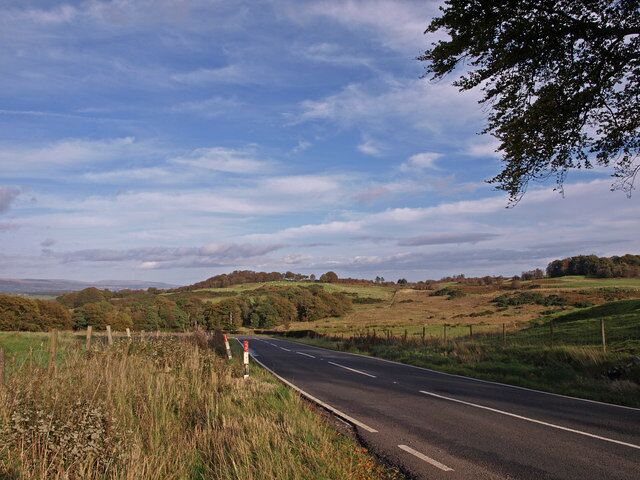 Tandle Brae Looking down the brae towards Carruth Glen, The Kilpatrick Hills in the distance to left of frame.