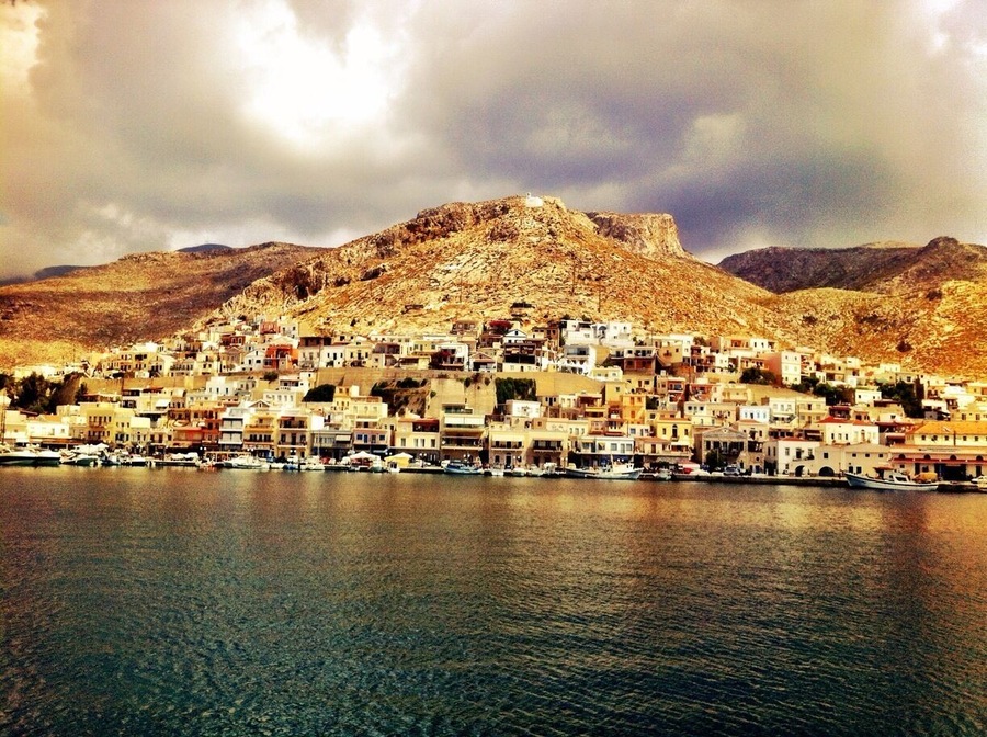 Greece ; kalimnos island town view from sea