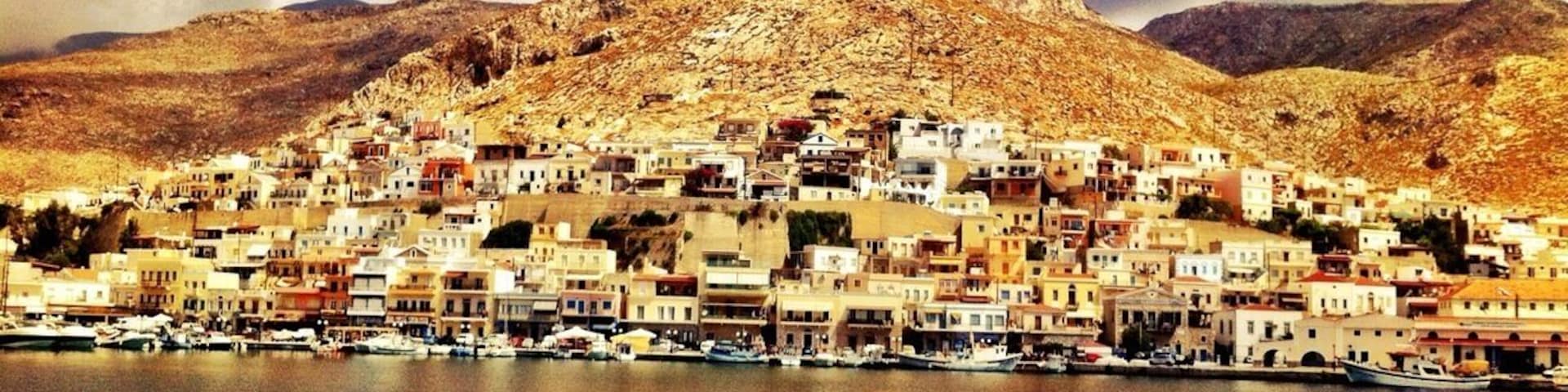 Greece ; kalimnos island town view from sea