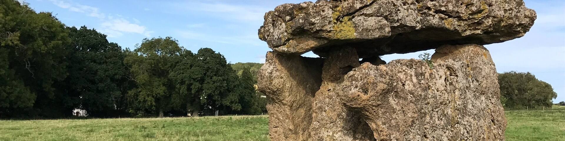 Dating from around 4000 BC, St Lythans has three supporting stones capped with a large, flat stone. Creating a chamber close to 6 feet high. It was originally covered with a mound, but that is long gone. One of the legend for St Lythans is each Midsummer's Eve, the capstone spins around 3 times and all the stones go to the nearby river to bathe. This I have to see!