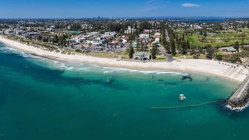 Aerial panoramic view of Cottesloe Beach in Perth, Western Australia