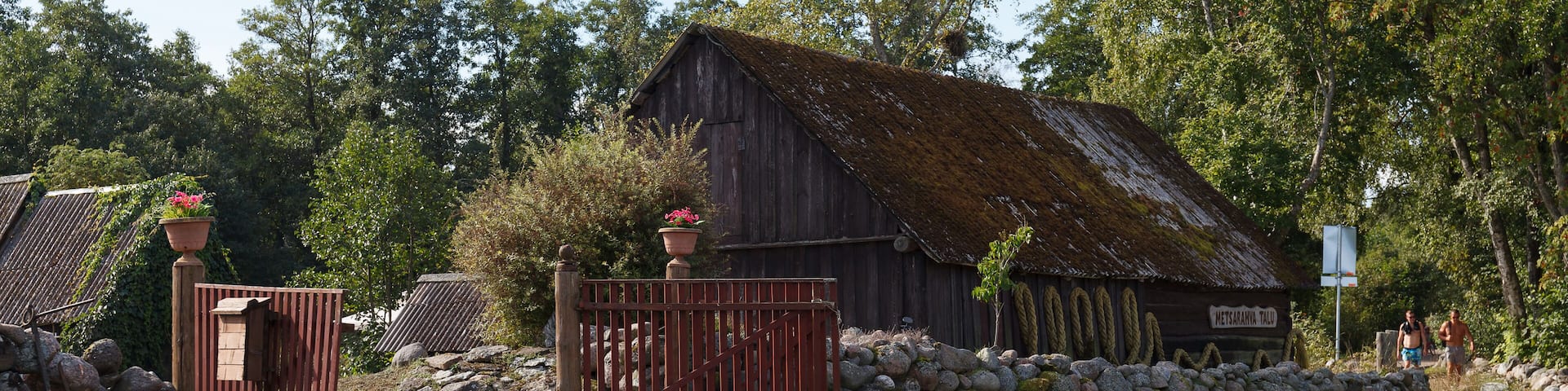 Rural wooden houses of small island. Prangli, Estonia.
