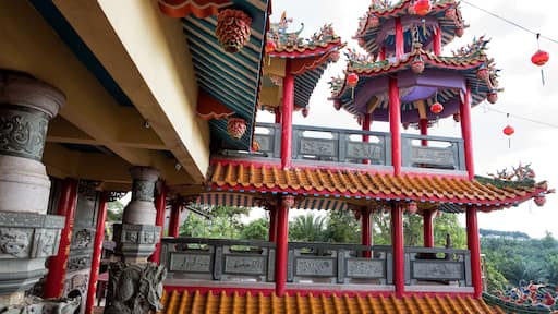 A grand scenic traditional colourful chinese Black Dragon Cave temple in Yong Peng Johor, Malaysia
