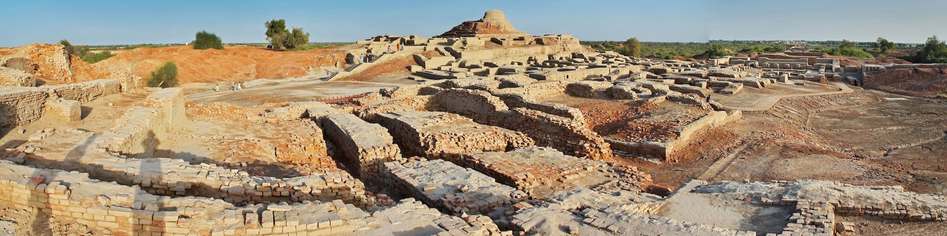 Mohenjo daro ruins close Indus river in Larkana district, Sindh, Pakistan