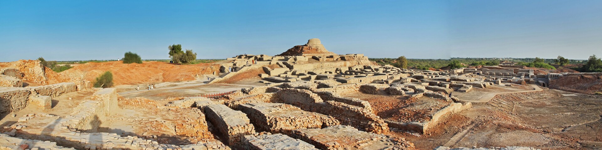 Mohenjo daro ruins close Indus river in Larkana district, Sindh, Pakistan